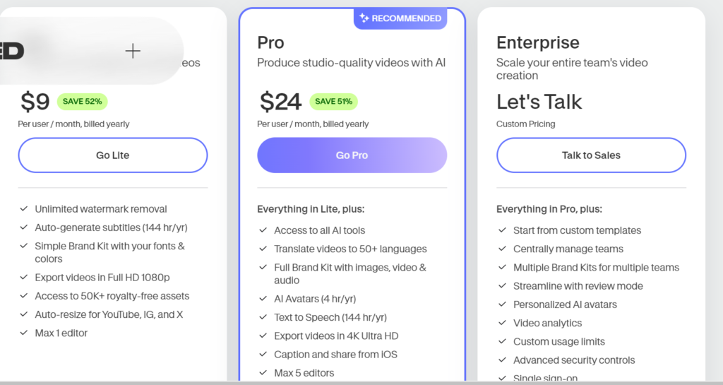 VEED Pricing and Subscription Plans